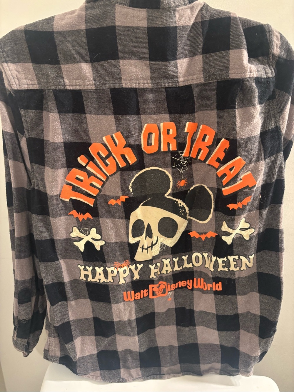 Disney Halloween Flannel Jacket in Black and Light Gray from Disney World
